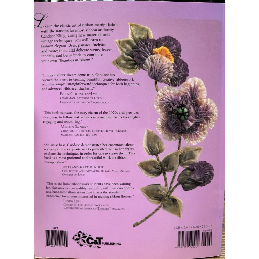 Ribbon Flowers Silk Ribbon Flower Making Millinery Book Candace Kling - Picture 2 of 13
